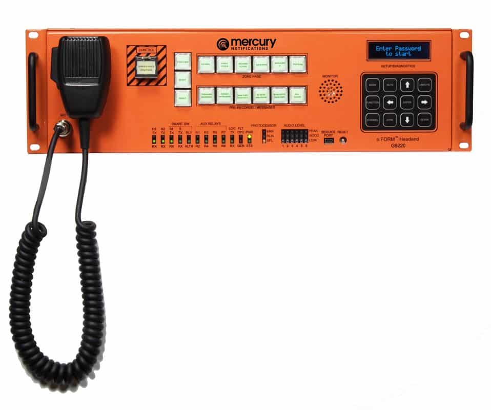 Mercury’s n. FORM® Headend unit is a complete communications control center for mass notification for emergency and non-emergency events.